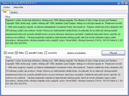 Space to nbsp replacer